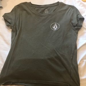 Volcom olive logo tee